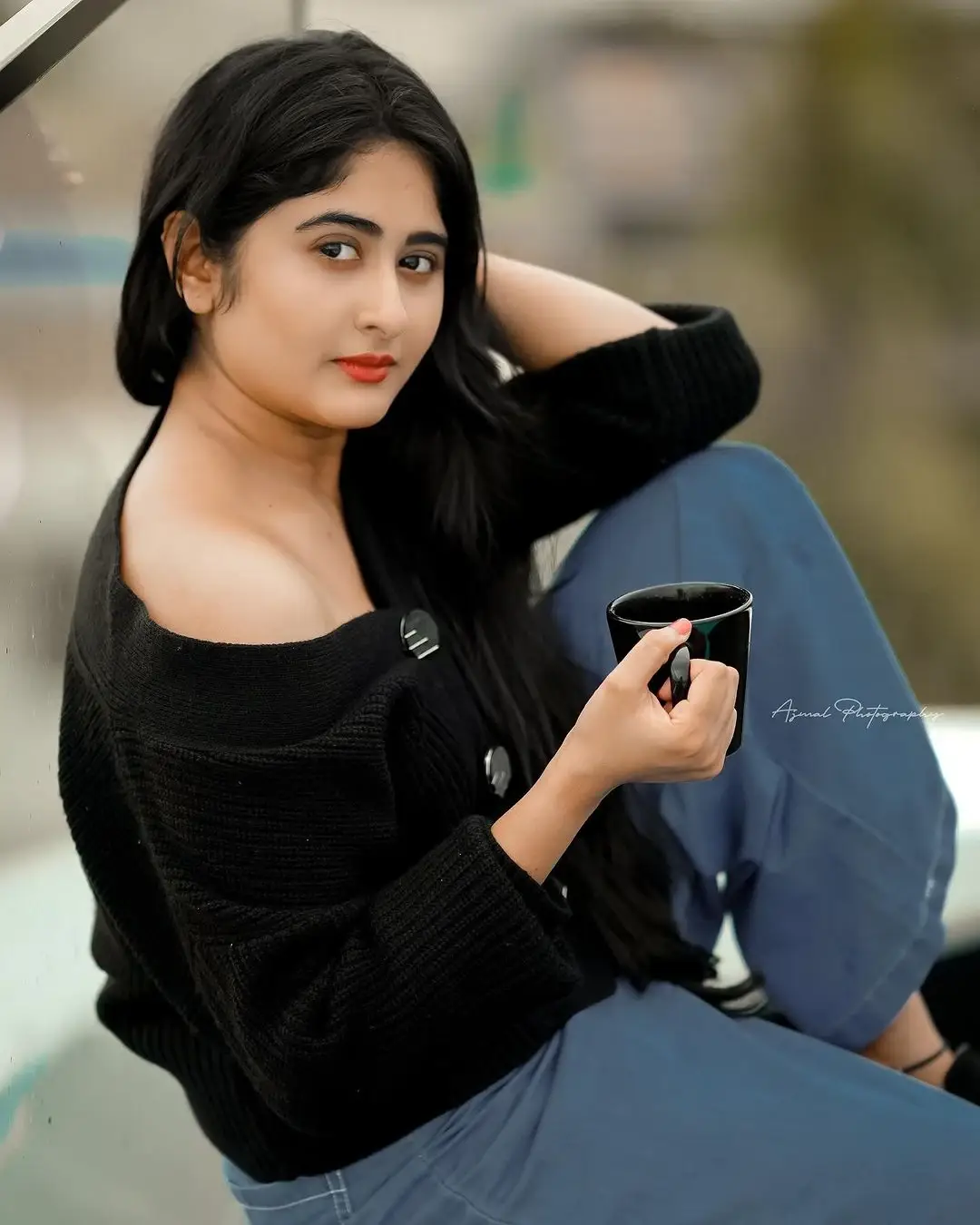 Zee Telugu TV Actress krishna Priya Nair in Black Dress